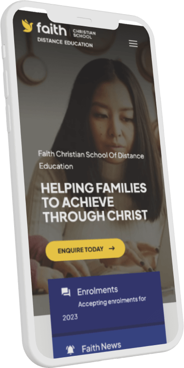 Faith School Website on mobile